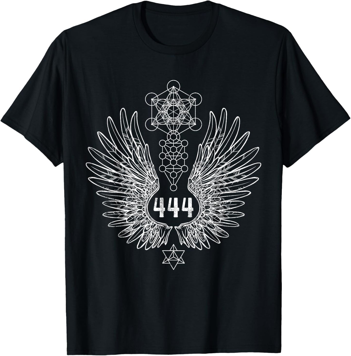 Angel Number 444 Sacred Geometry Healing T-Shirt - T-Shirt | Black