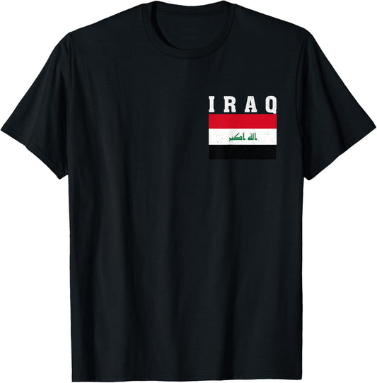 Iraq Flag Patriotic National Roots Souvenir T-Shirt - T-Shirt | Black