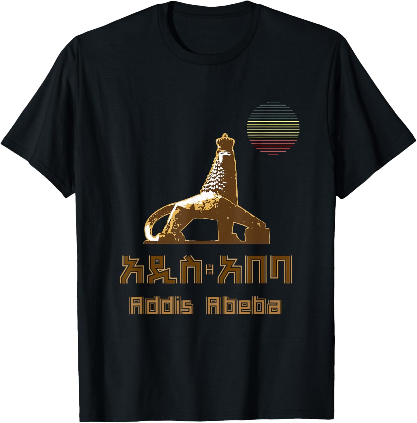 Love Ethiopia Addis Ababa city shirt Ethiopian t shirt gift T-Shirt - T-Shirt | Black