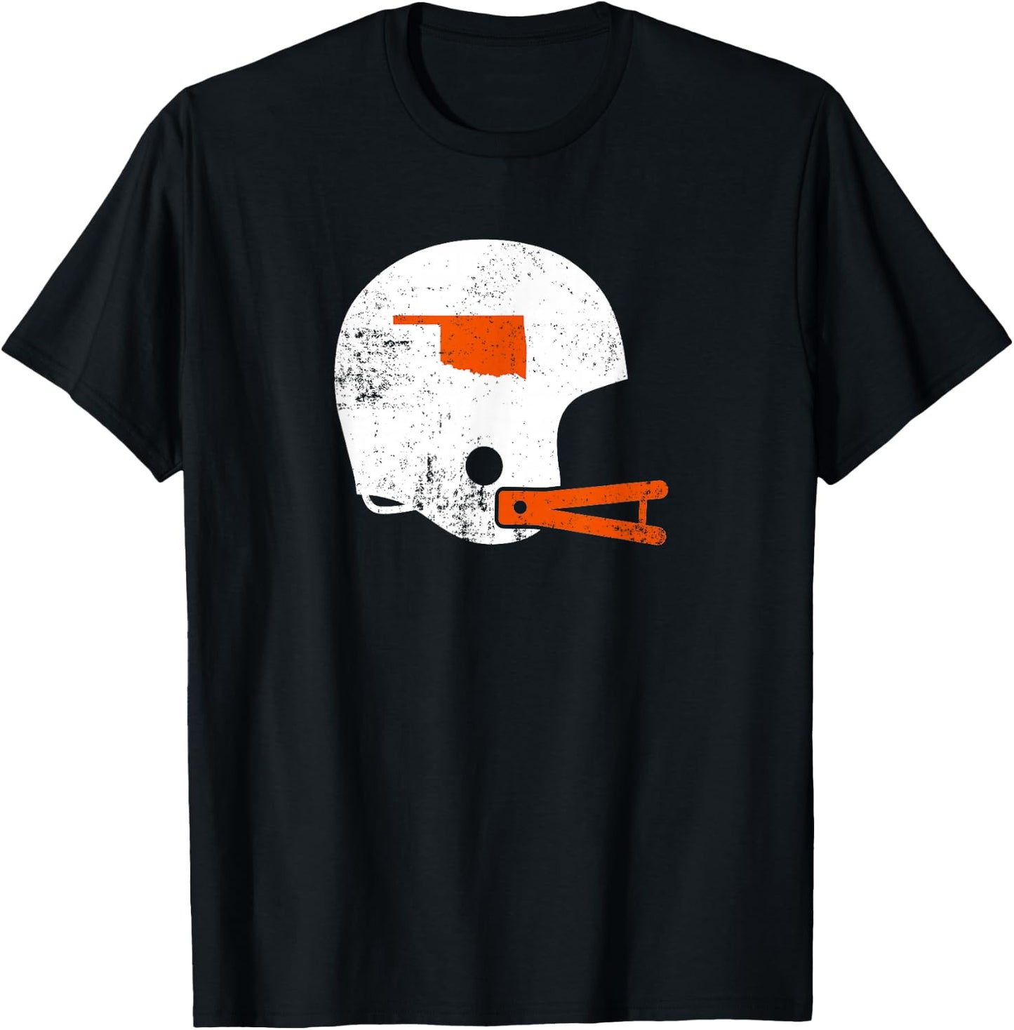 Vintage White Football Helmet Shirt State of Oklahoma T-Shirt - T-Shirt | Black