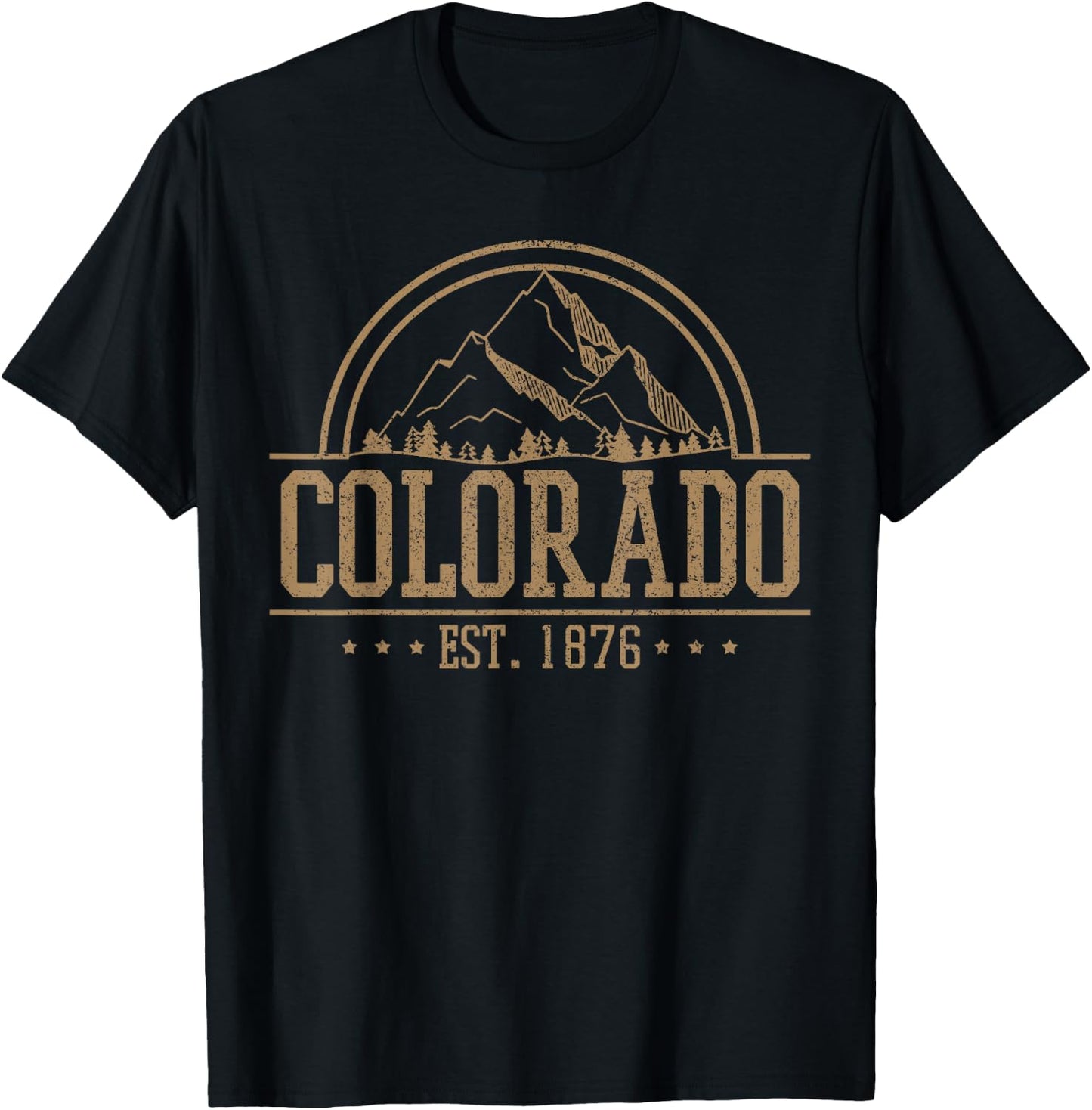 Colorado - Rocky Mountains Est. 1876 Hiking Outdoor Gift T-Shirt - T-Shirt | Black