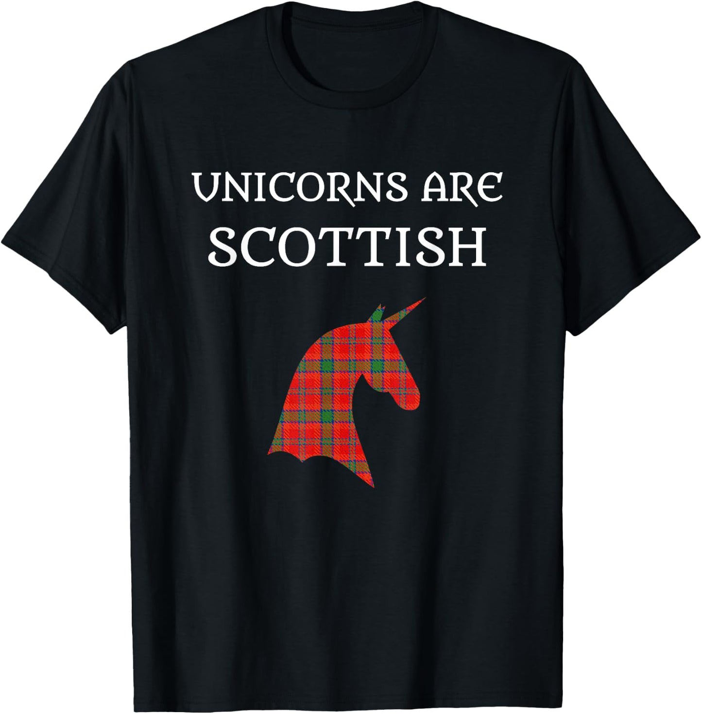 Unicorns Are Scottish Tartan Day Shirt T-Shirt - T-Shirt | Black