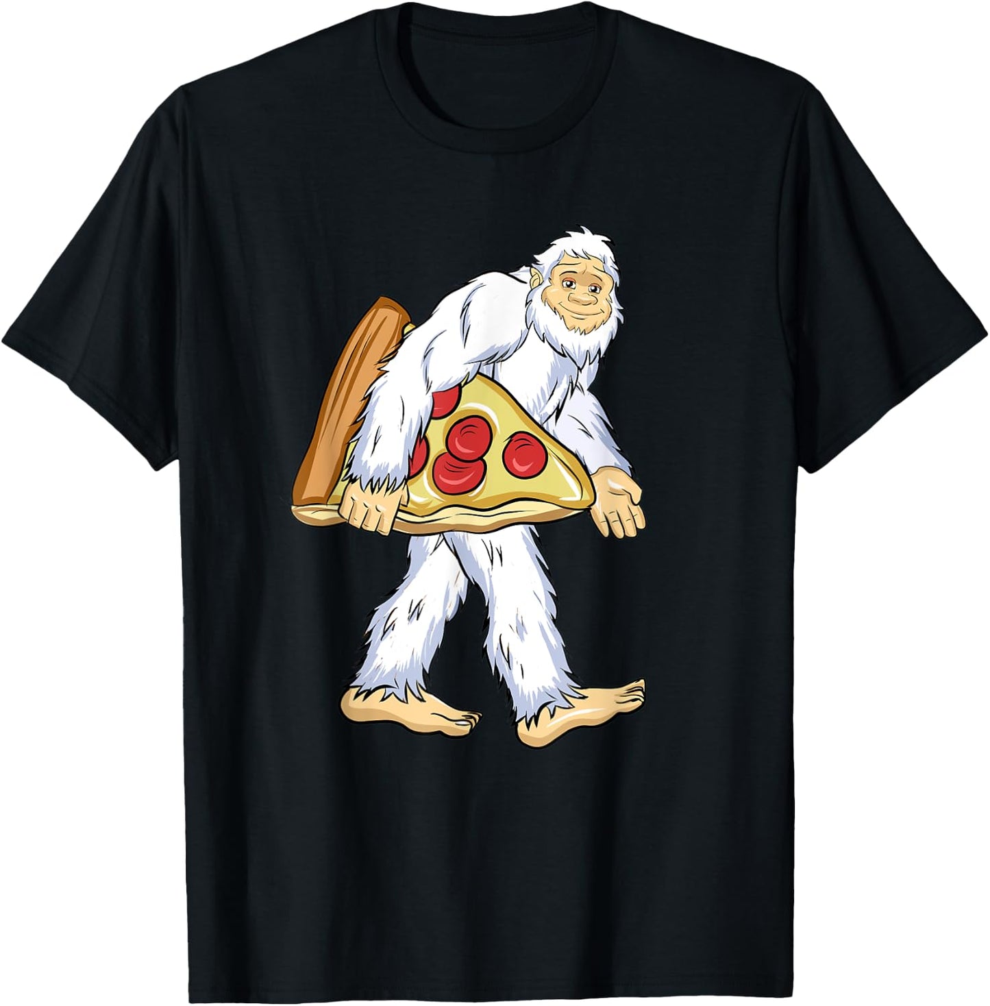 Yeti I Believe Lover Funny Monster Ape Man Pizza Snowman T-Shirt - T-Shirt | Black