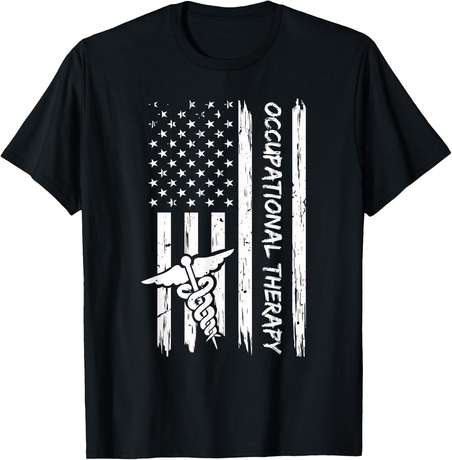 Occupational Therapy American Flag Shirt OTA Gift Ideas T-Shirt - T-Shirt | Black