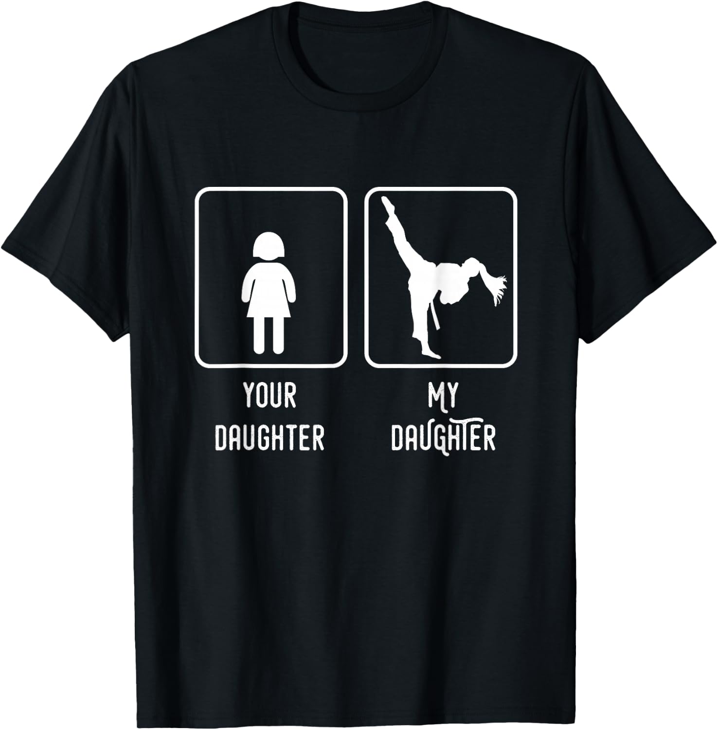 Taekwondo Daughter Martial Arts Girl Mom and Dad T-Shirt - T-Shirt | Black