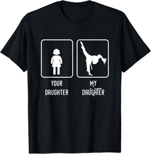 Taekwondo Daughter Martial Arts Girl Mom and Dad T-Shirt - T-Shirt | Black