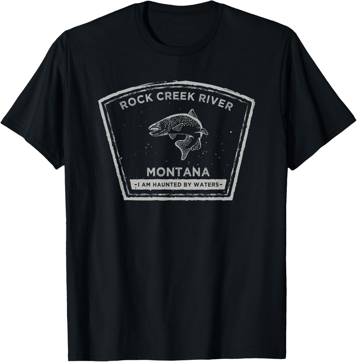 Rock Creek River Montana Fly Fishing T-Shirt - T-Shirt | Black