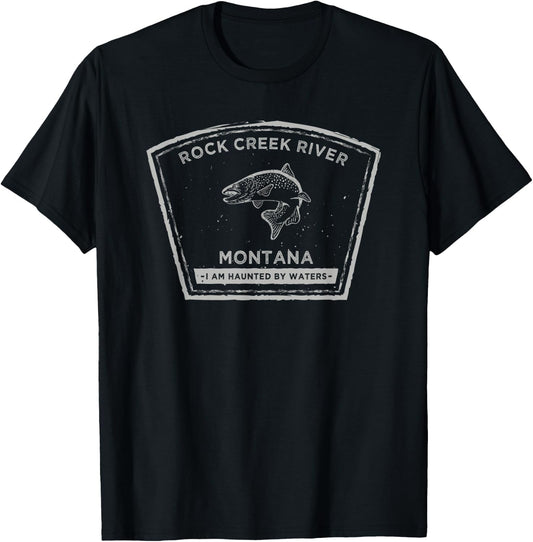 Rock Creek River Montana Fly Fishing T-Shirt - T-Shirt | Black