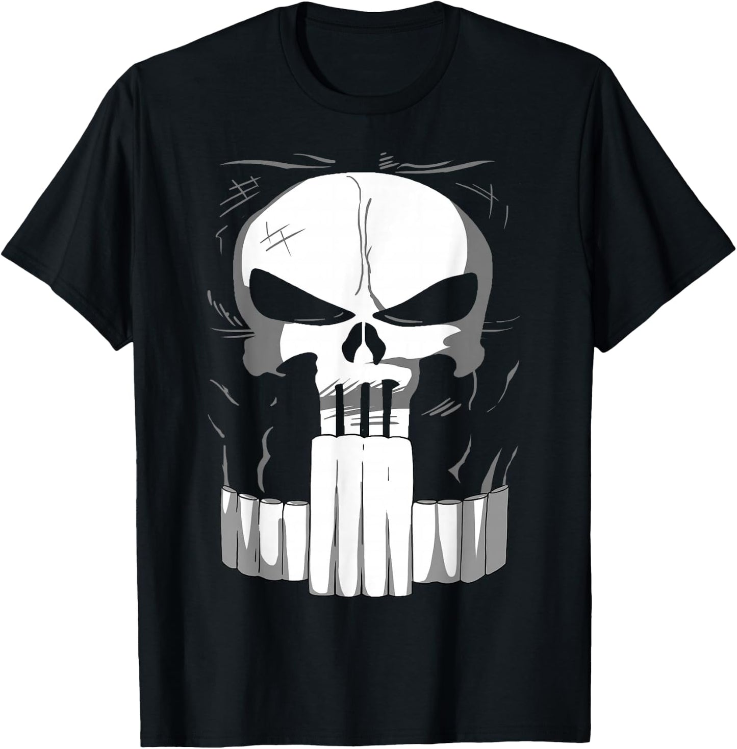 Marvel Punisher Classic Skull Halloween Costume T-Shirt - T-Shirt | Black