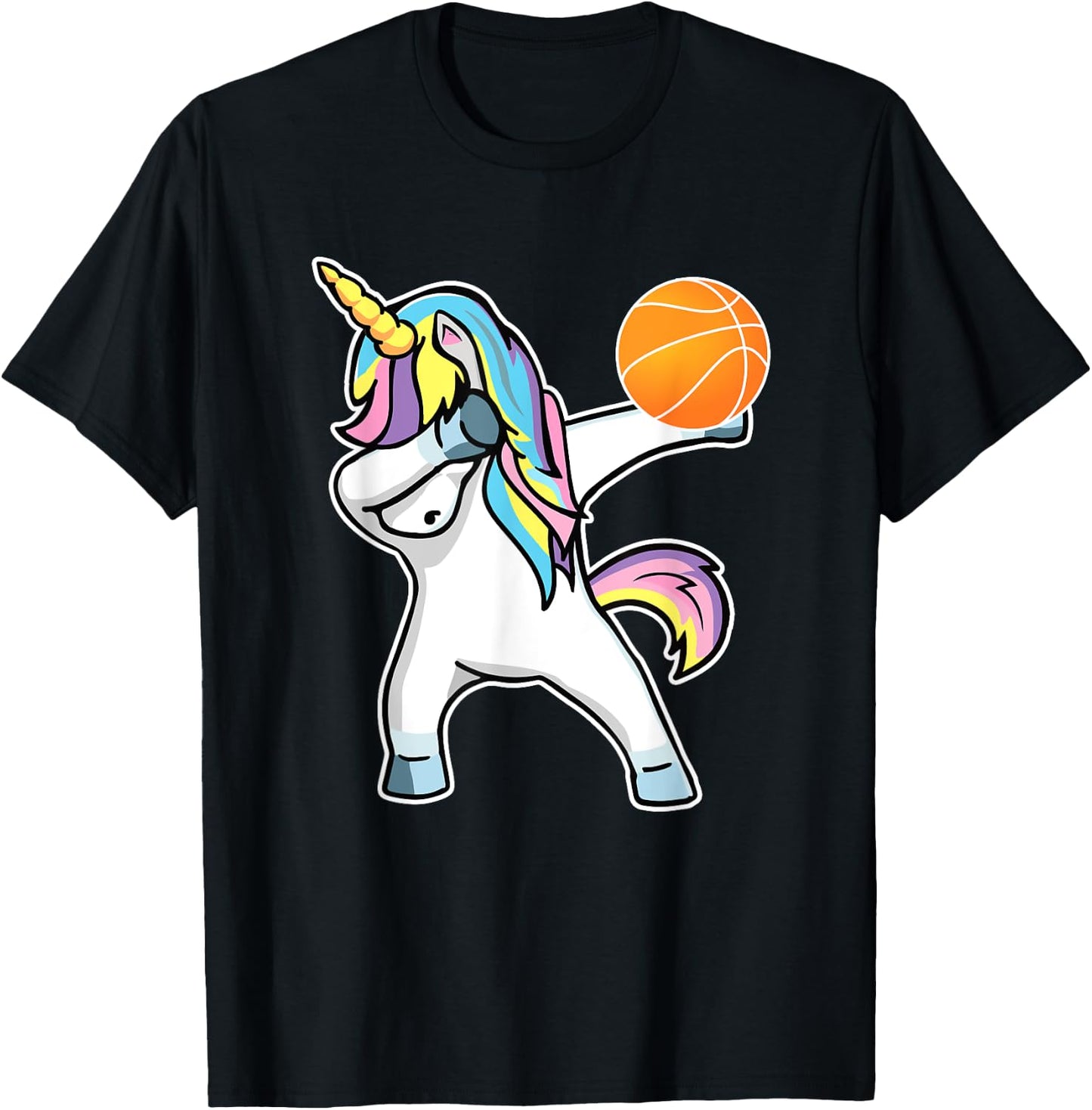Dabbing Unicorn Basketball Shirt Funny Girl Unicorn T-Shirt - T-Shirt | Black
