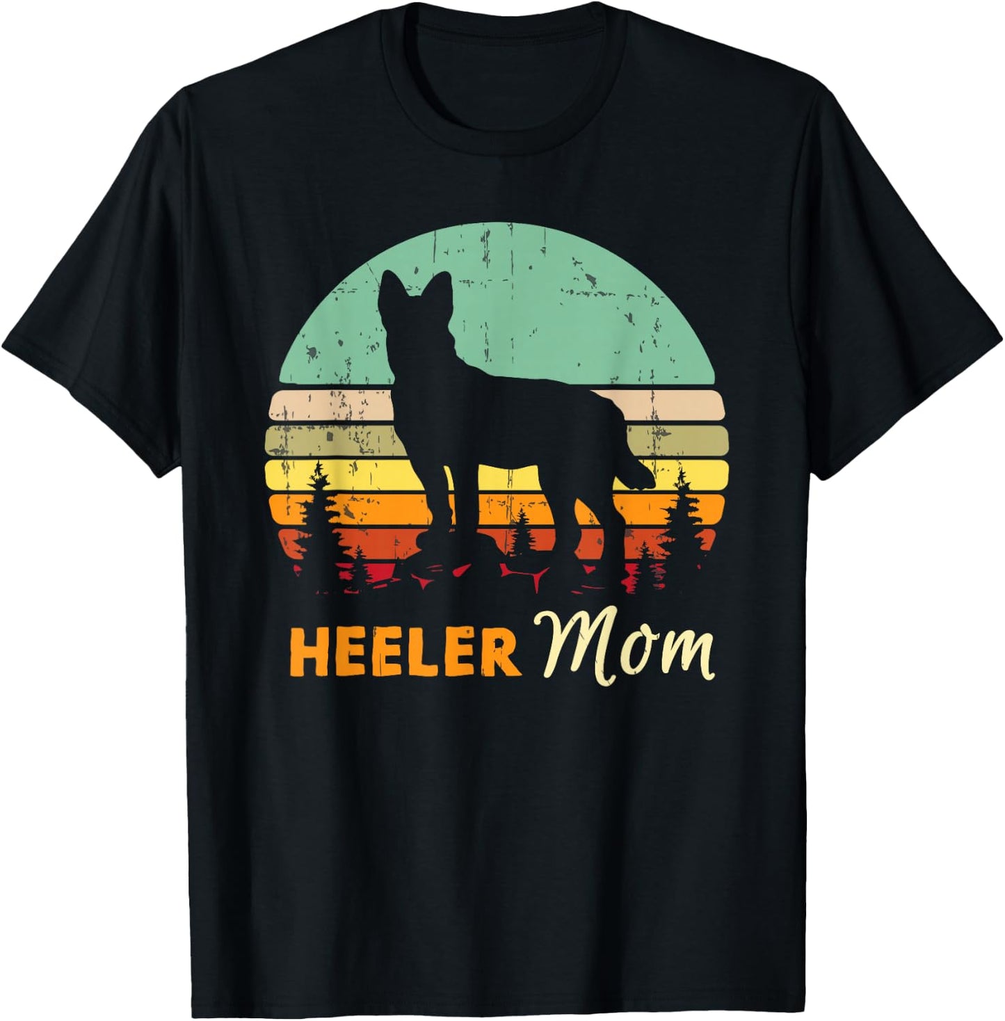 Heeler Mom Shirt | Mama, Mother, Pet Cattle Dog Owner Gift T-Shirt - T-Shirt | Black