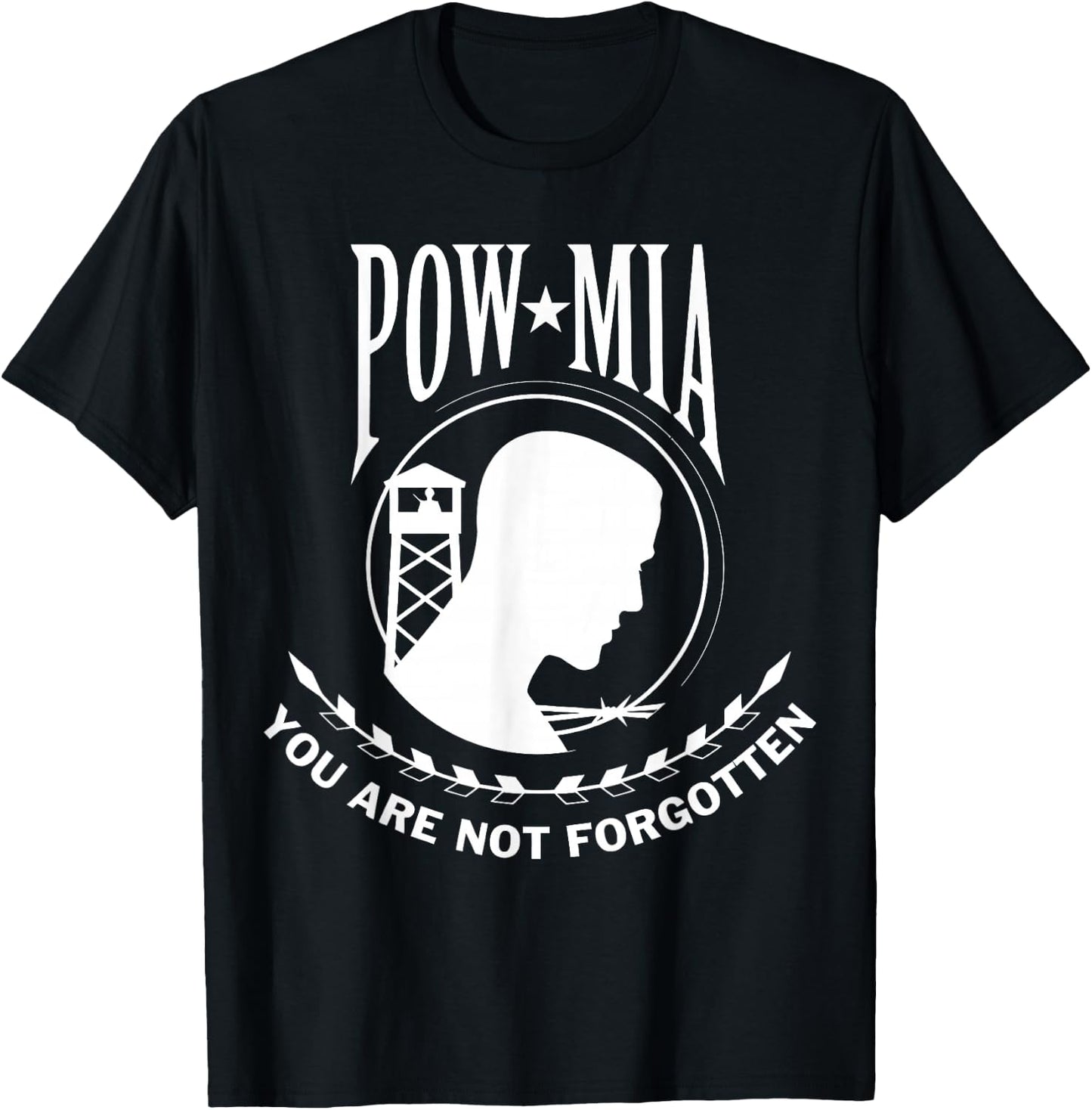 POW MIA Flag You are Not Forgotten USA T-Shirt - T-Shirt | Black