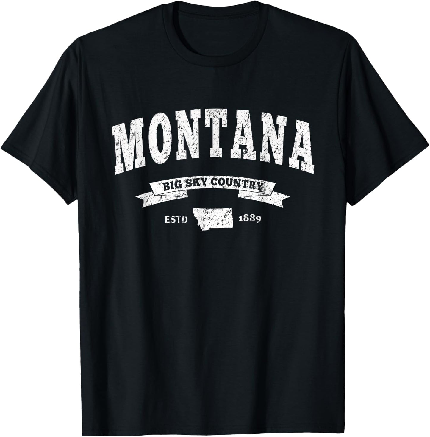 Vintage Montana Shirt Distressed MT Big Sky Country T-Shirt - T-Shirt | Black