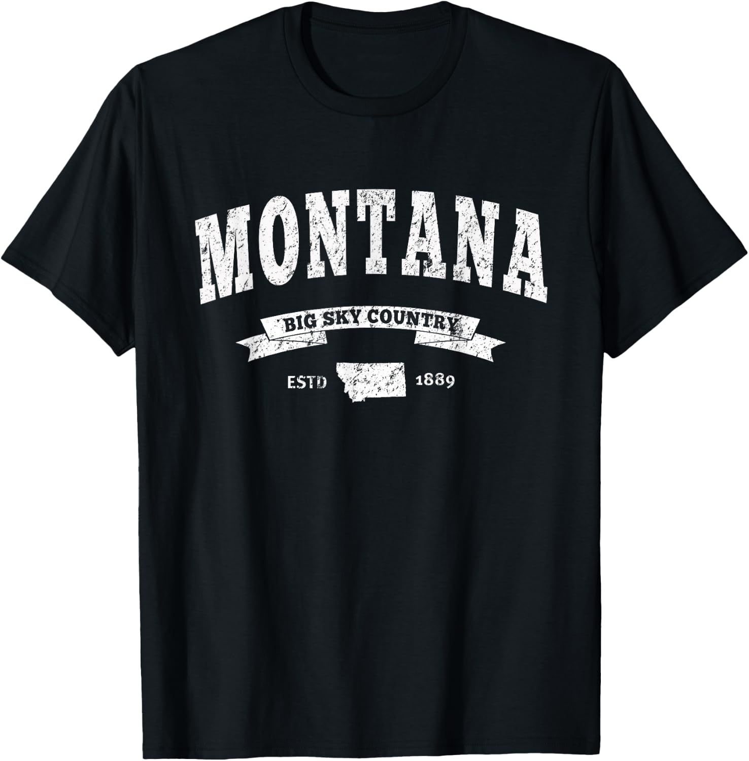 Vintage Montana Shirt Distressed MT Big Sky Country T-Shirt - T-Shirt | Black