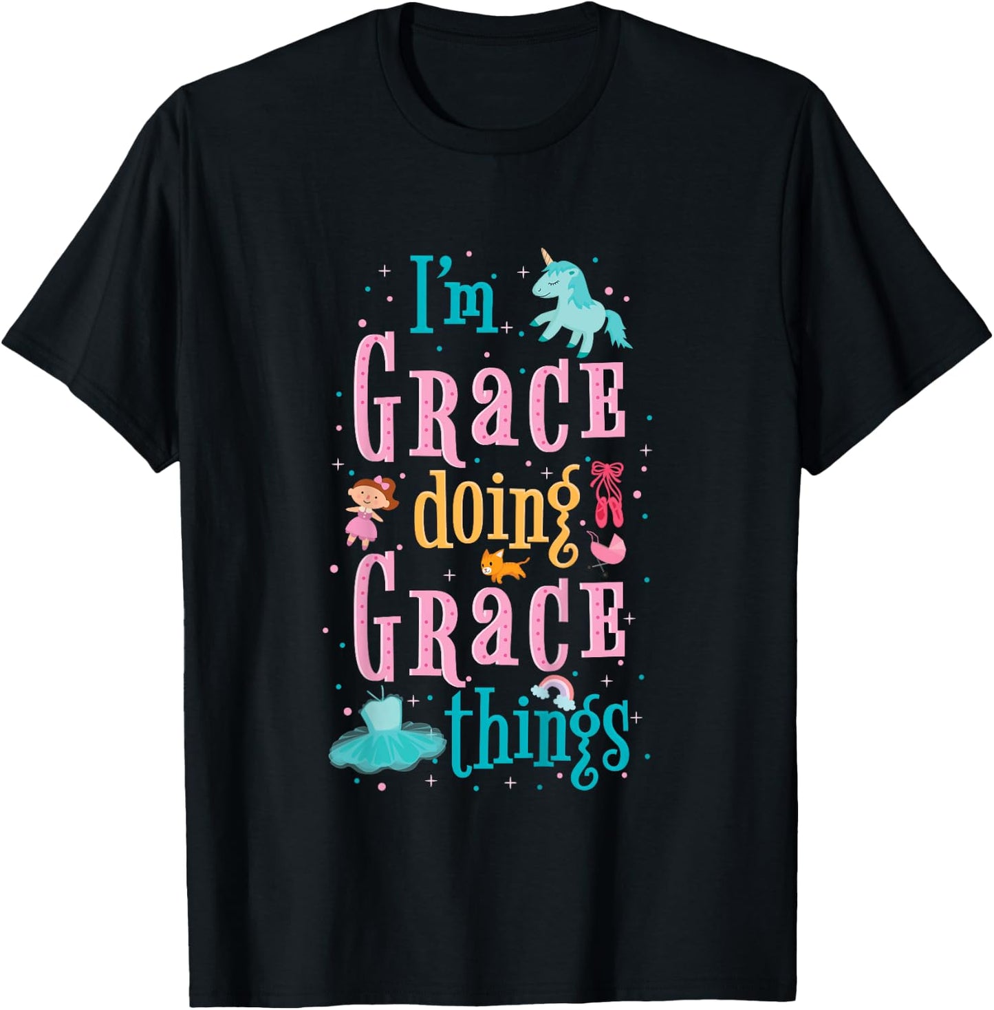 Cute shirt for kids or toddlers named Grace T-Shirt - T-Shirt | Black