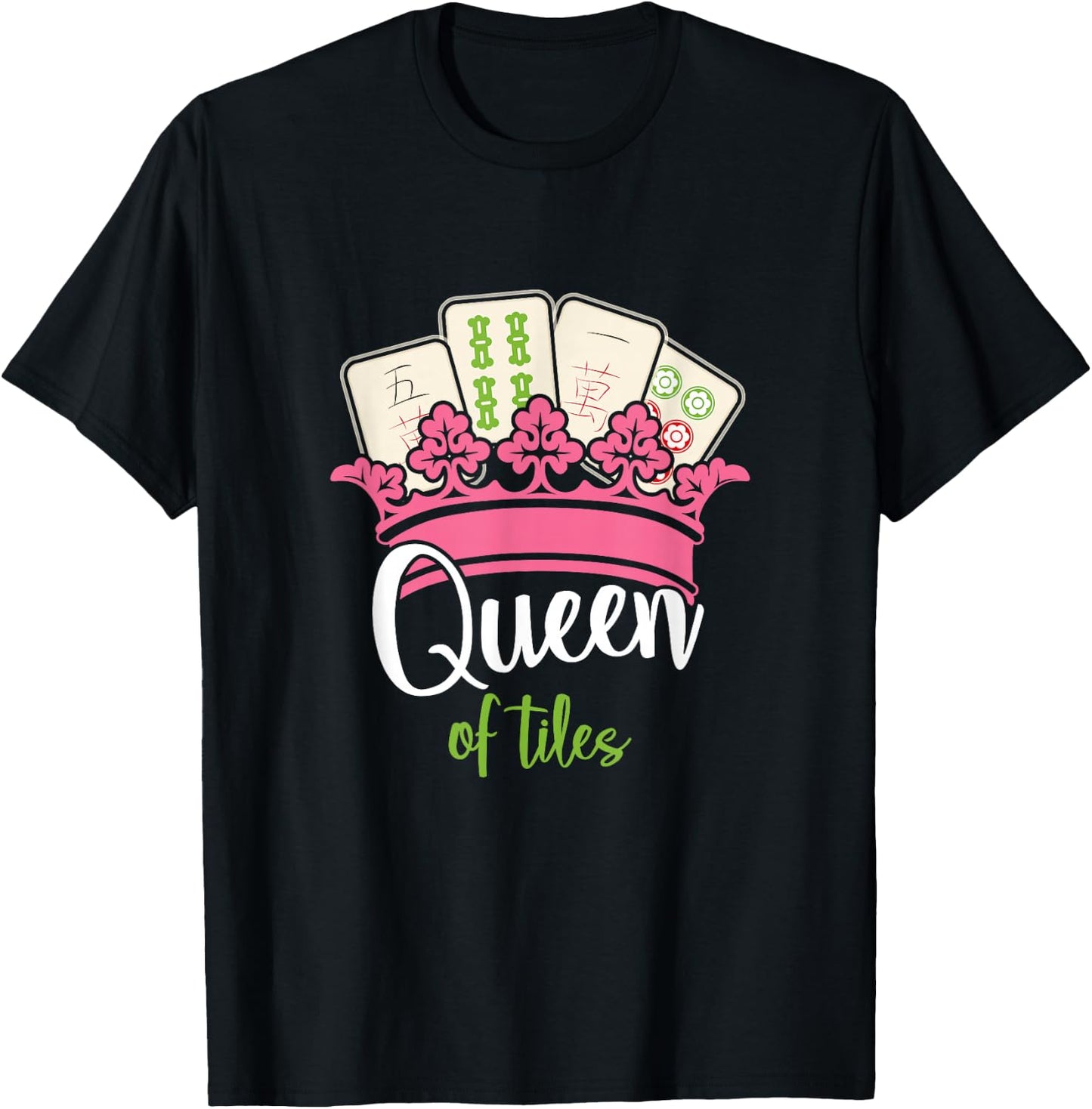 Mahjong Queen Of Tiles Mah Jong T-Shirt - T-Shirt | Black