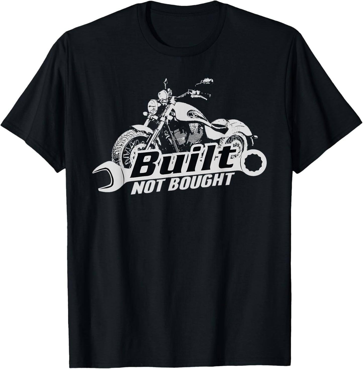 Built Not Bought Motorcycle Garage T-Shirt - T-Shirt | Black