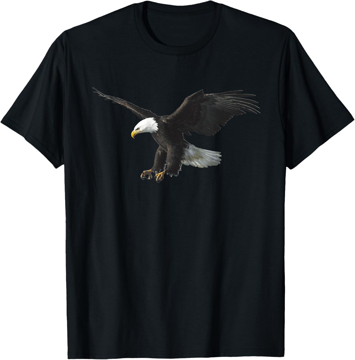 Majestic Flying American Bald Eagle Photo Portrait T-Shirt - T-Shirt | Black