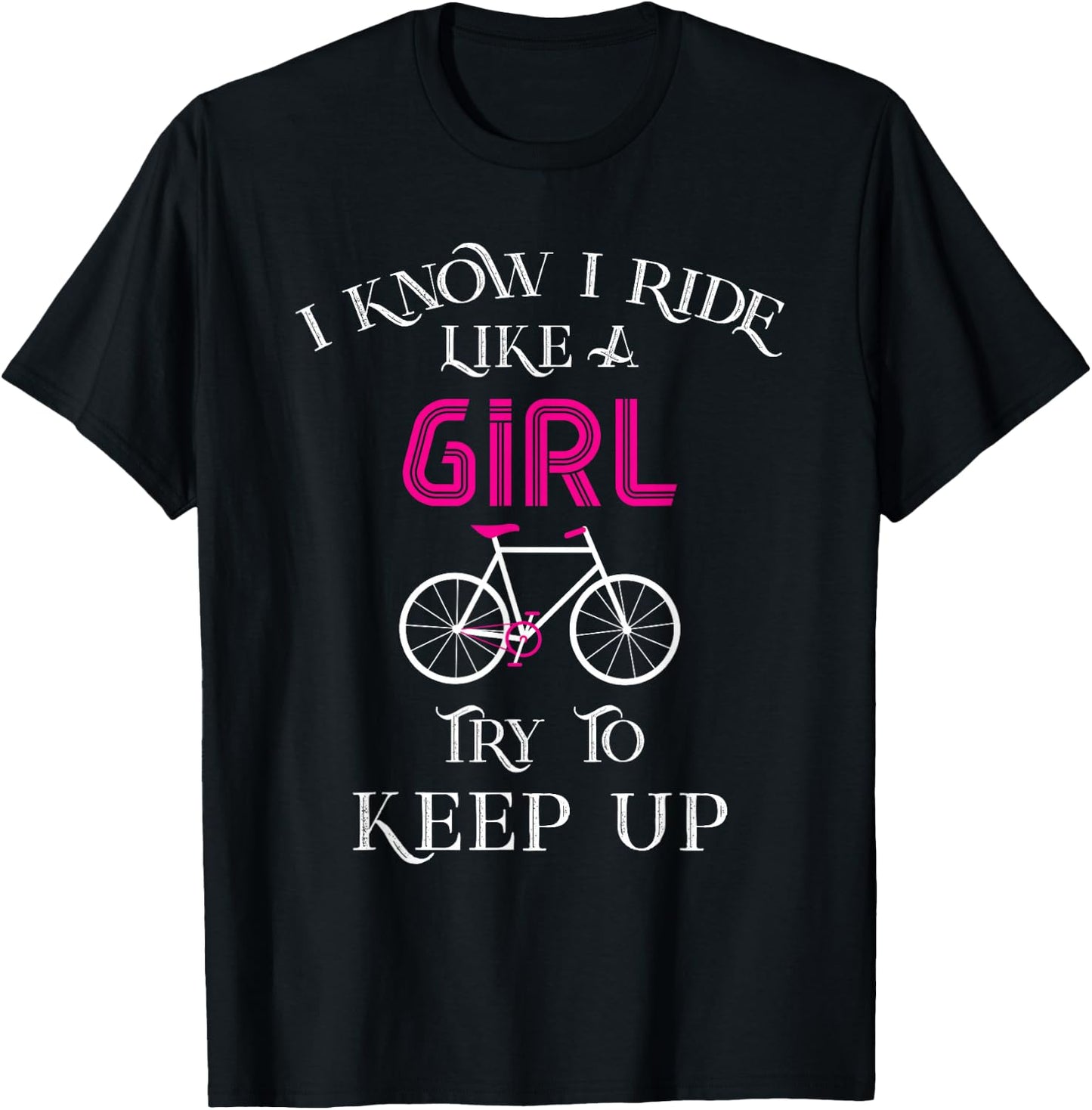 Cute Bicycle Bike Shirt Woman Girl Birthday Mothers Day Gift T-Shirt - T-Shirt | Black