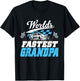 World's Fastest Grandpa Race Car Checkered Flag T-Shirt - T-Shirt | Black