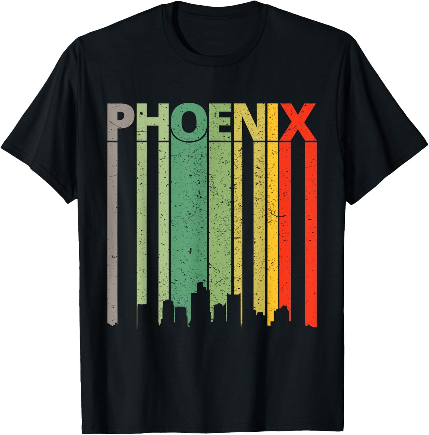 Phoenix Shirt | 80's Vintage Retro Phoenix Skyline T-Shirt - T-Shirt | Black