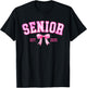 Senior 2025 Coquette Class of 2025 Pink Bows Retro T-Shirt - T-Shirt | Black