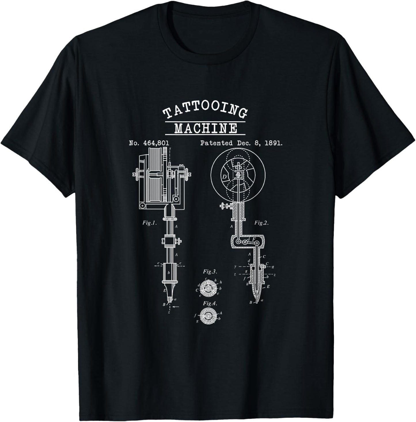 Schematic Representation of a Tattoo Machine T-Shirt - T-Shirt | Black