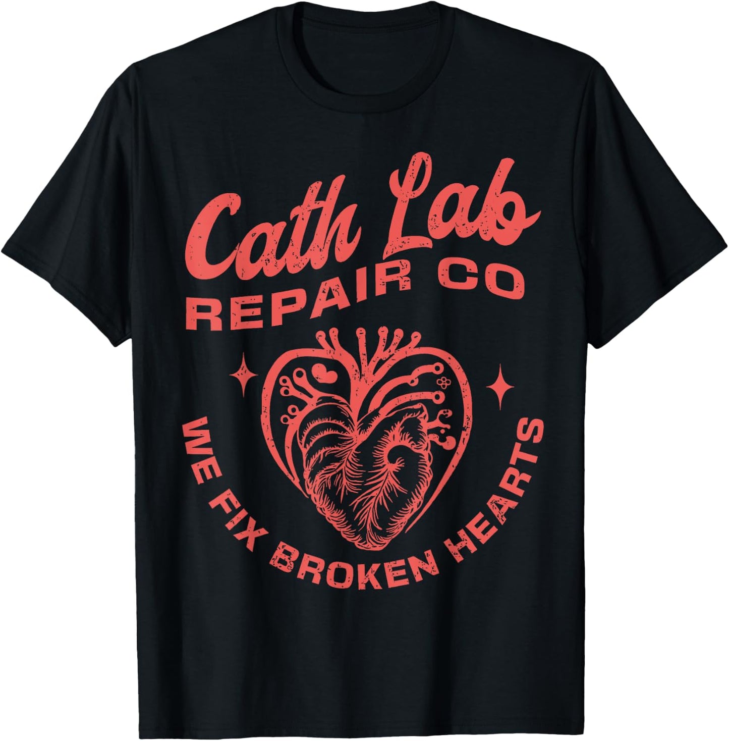 Cath Lab Repair Co Funny Valentine Day Cath Lab Nurse Outfit T-Shirt - T-Shirt | Black