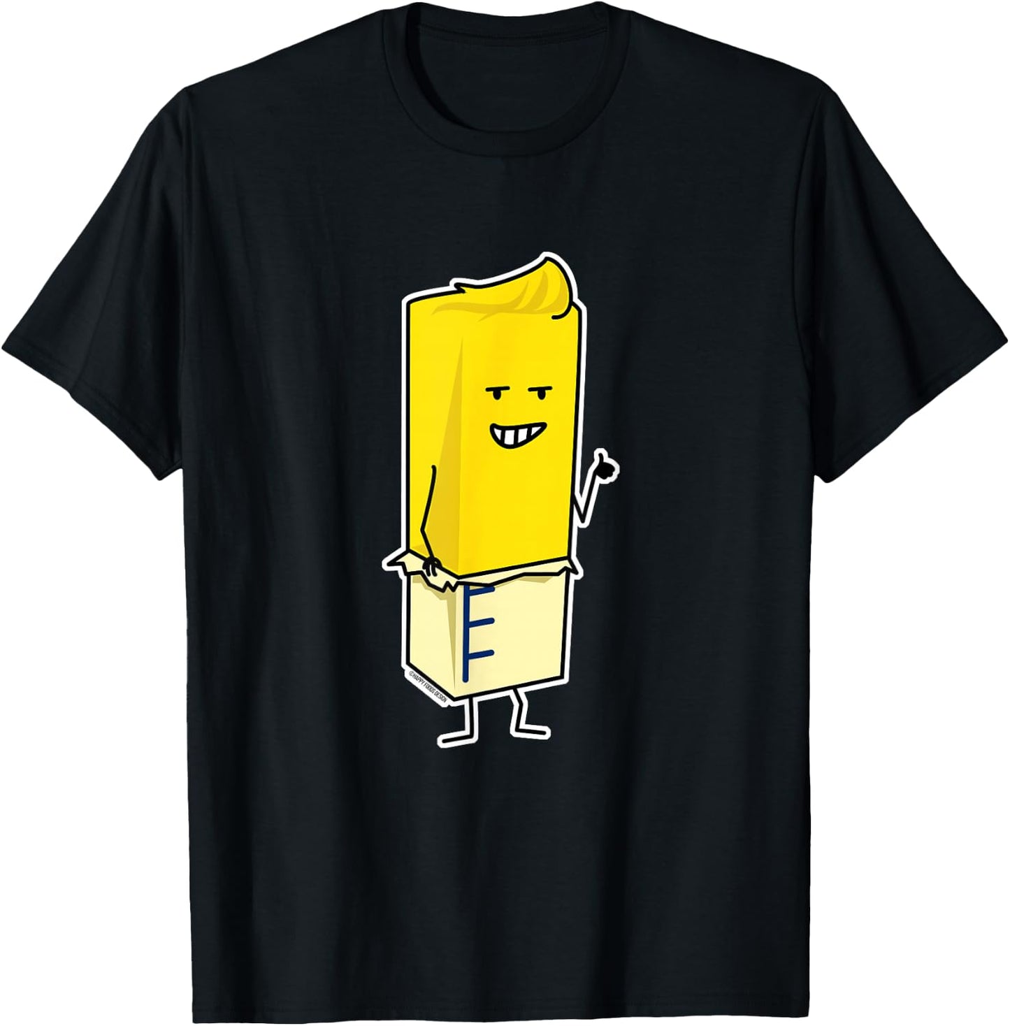 Buttered Buttery Stick of Butter Happy Thumbs Up T-Shirt - T-Shirt | Black