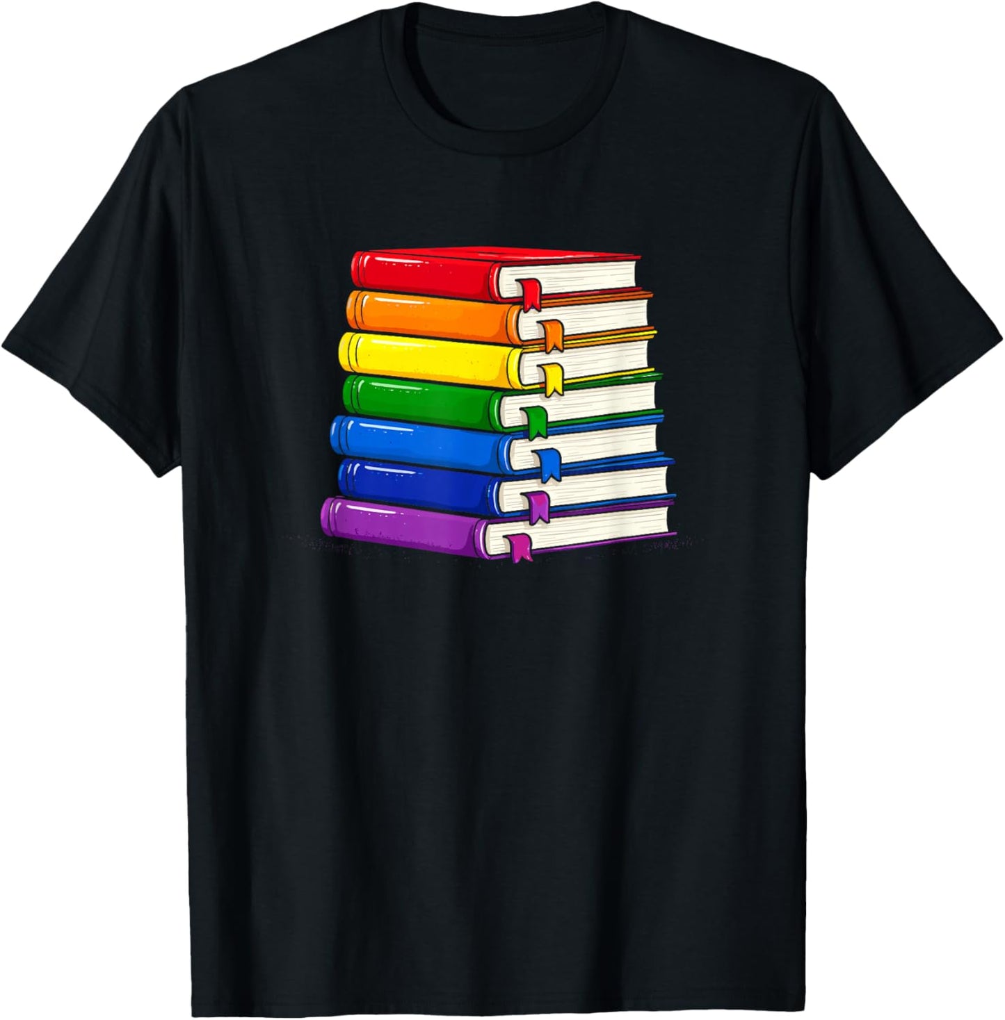Gay Pride Month Read Books LGBT Rainbow Flag LGBTQ Librarian T-Shirt - T-Shirt | Black