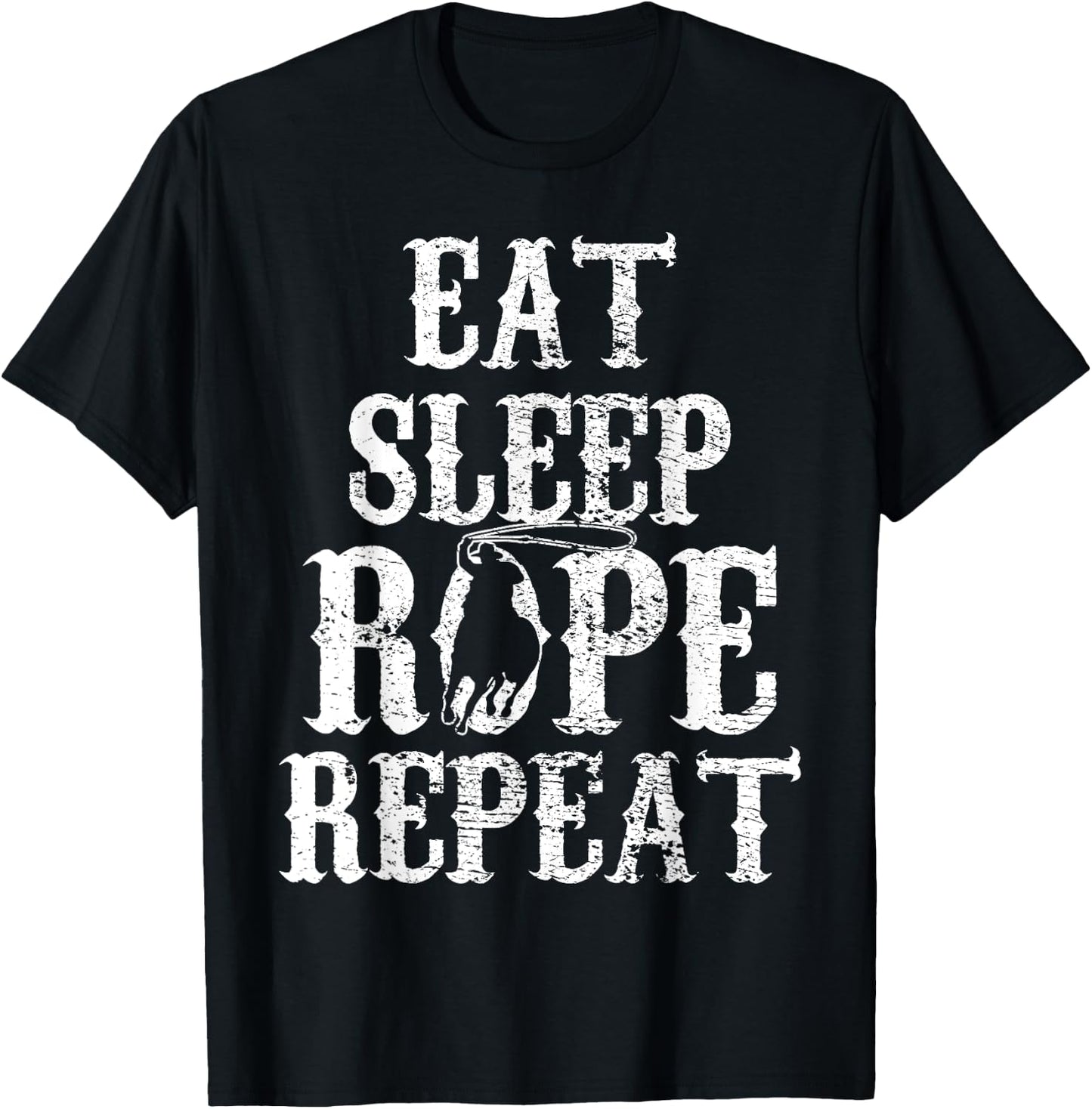 Cowboy Rope Western Riding Horse Vintage Gift T-Shirt - T-Shirt | Black