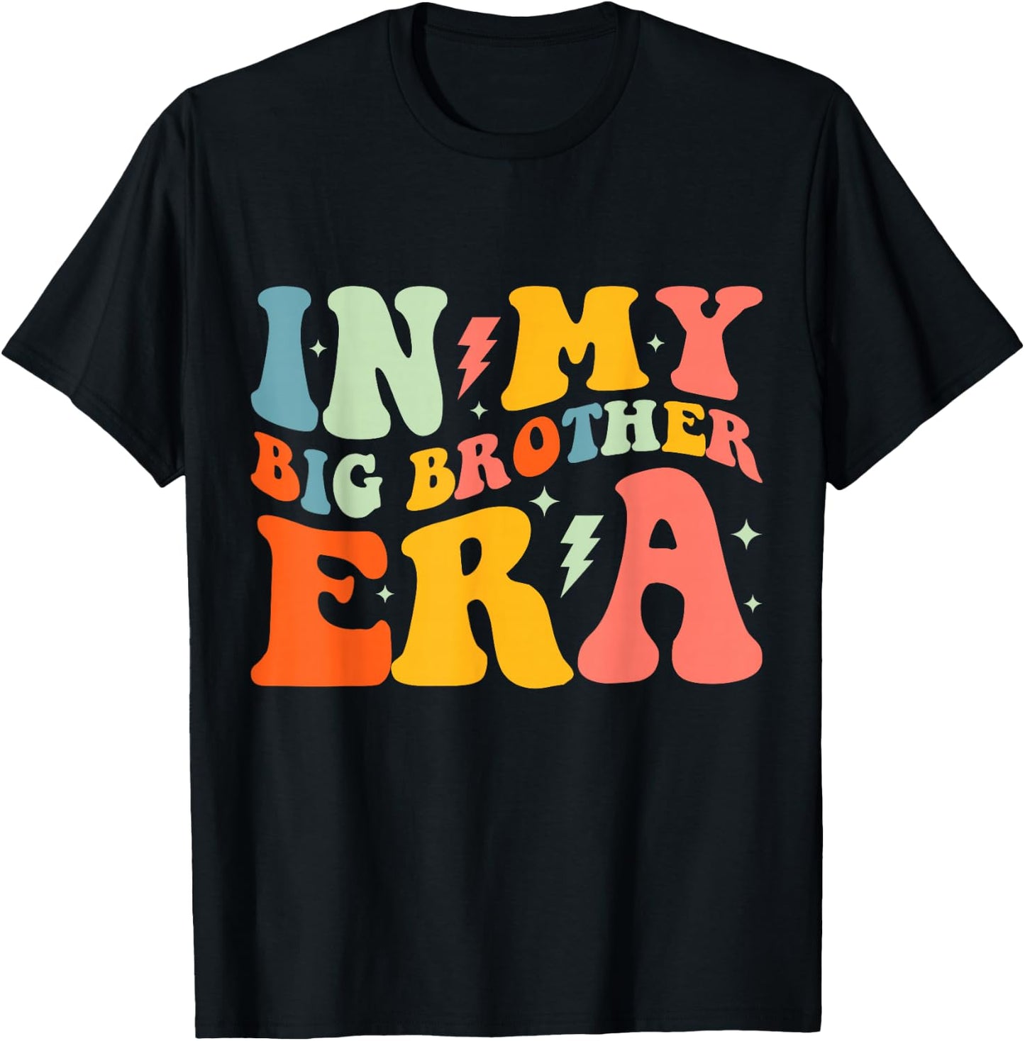 In My Big Brother Era Groovy Funny Big Bro Kids Boys Toddler T-Shirt - T-Shirt | Black