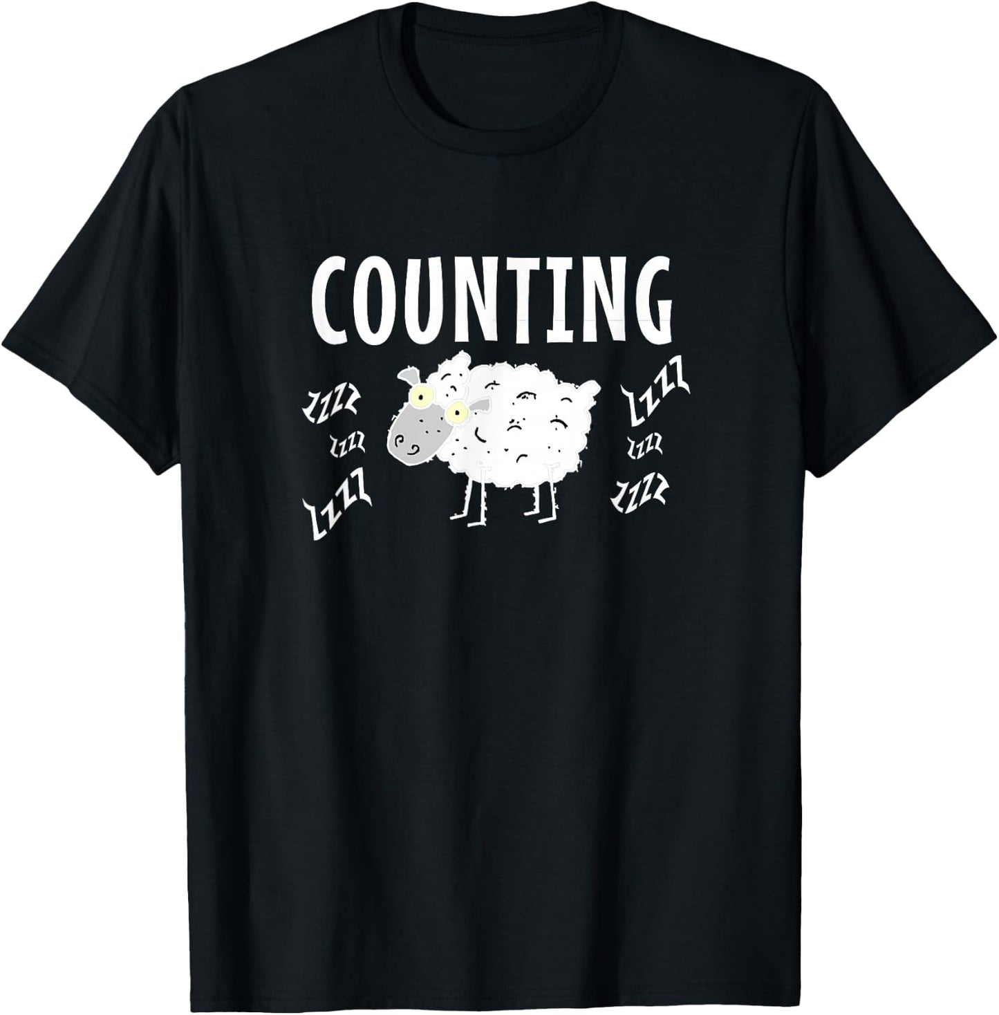 Counting Sheep Funny Top for Pajamas Fun Sleepwear T-Shirt - T-Shirt | Black