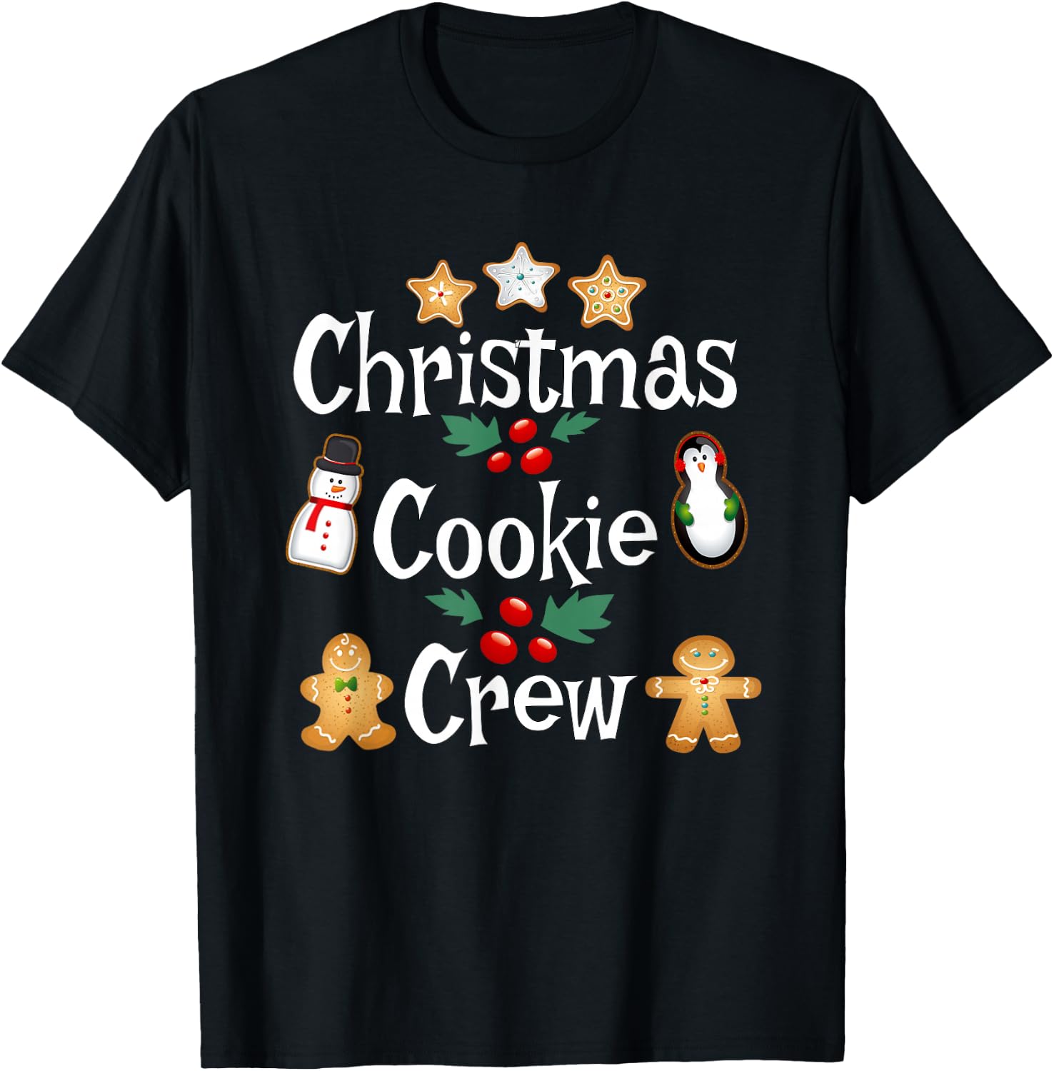 Bakers Christmas Cookie Crew Family Baking Team Holiday Cute T-Shirt - T-Shirt | Black