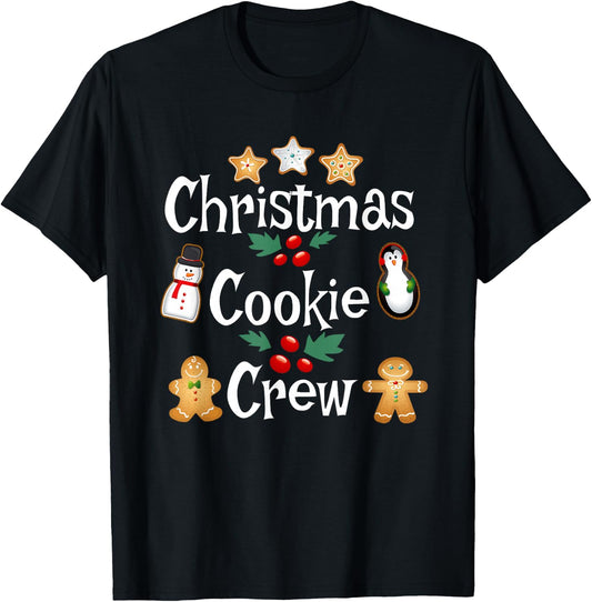 Bakers Christmas Cookie Crew Family Baking Team Holiday Cute T-Shirt - T-Shirt | Black