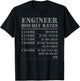 Engineer Hourly Rate Funny Engineering Mechanical Civil Gift Small T-Shirt - T-Shirt | Black