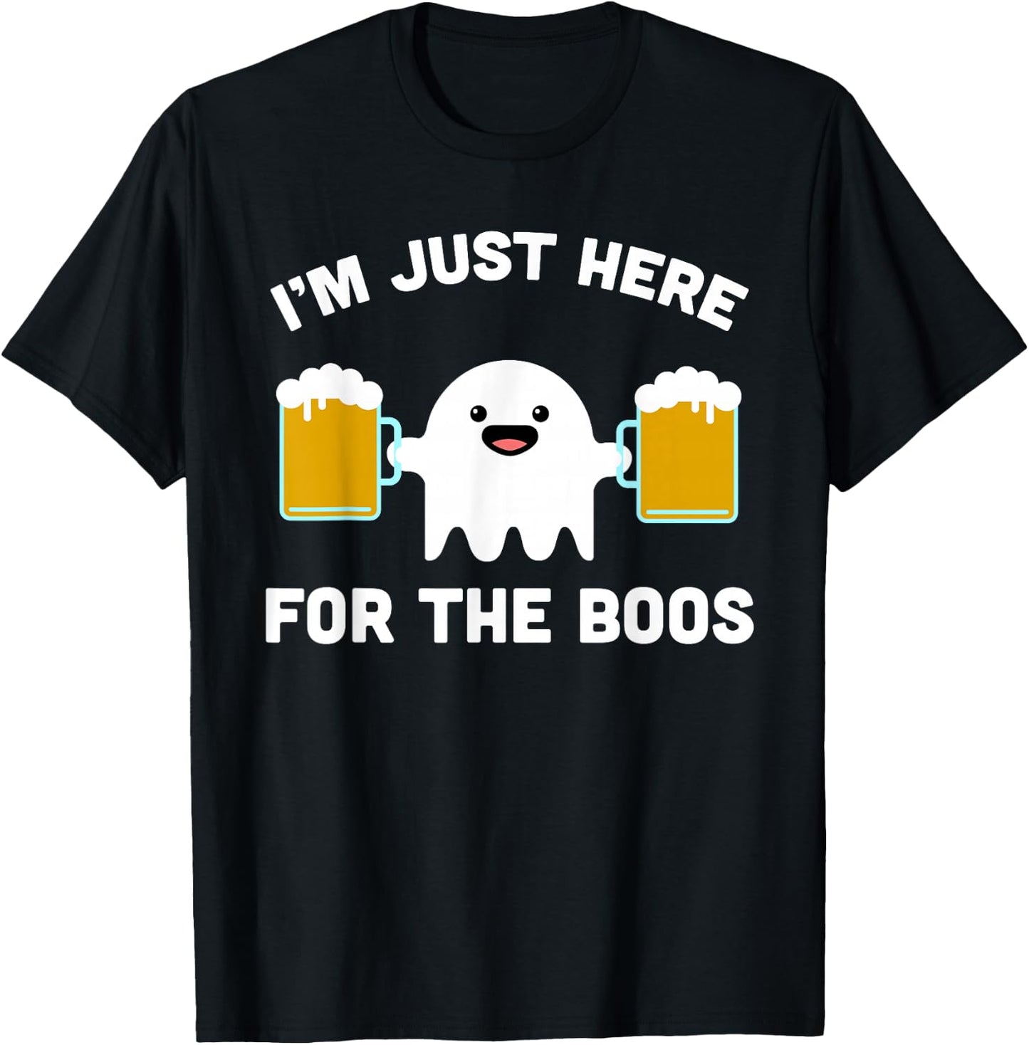 I'm Just Here for the Boos Shirt, Halloween Bartender T-Shirt - T-Shirt | Black
