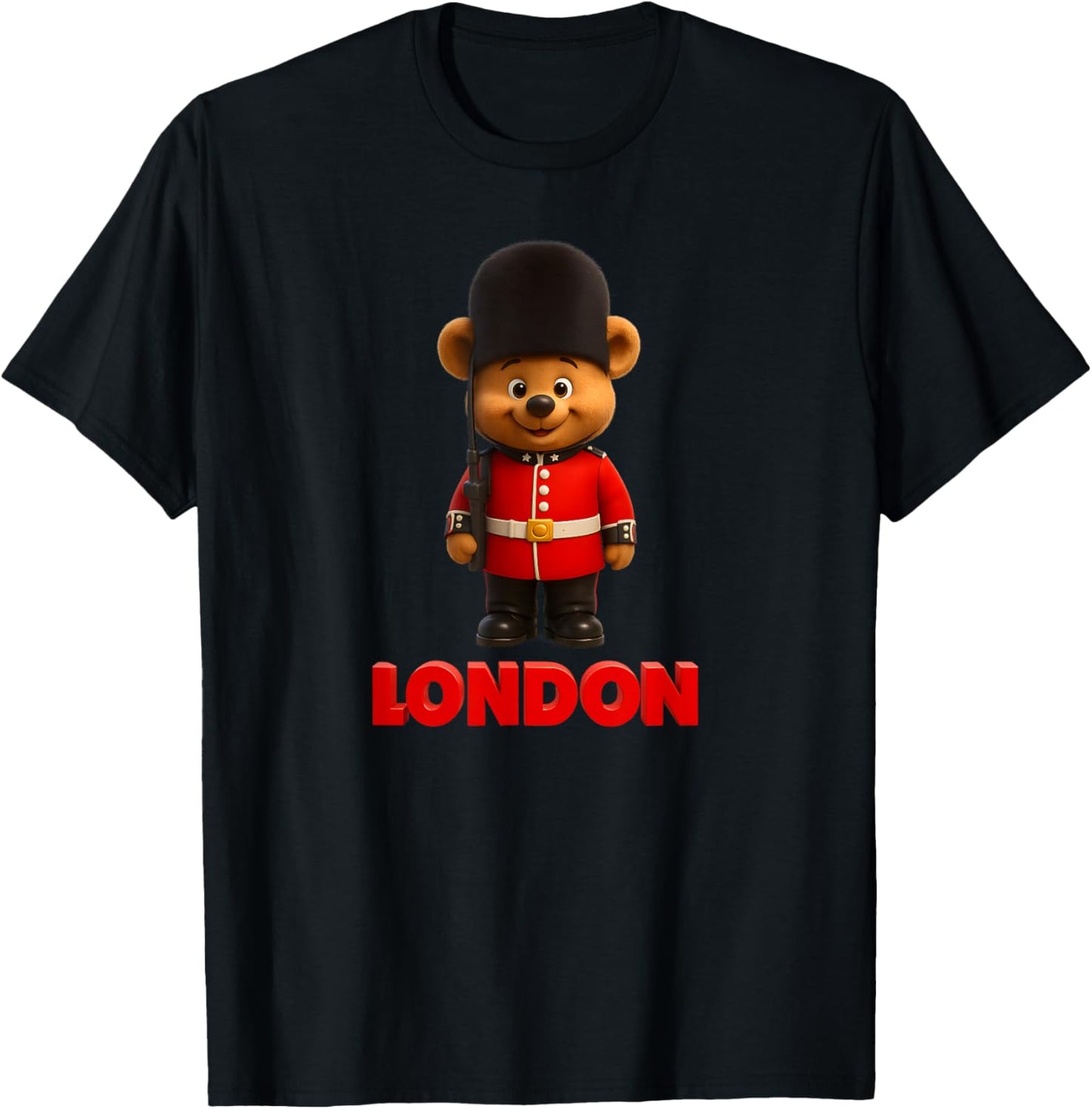 Cool Teddy Bear London King Guard Toy Style Cartoon Graphic T-Shirt - T-Shirt | Black