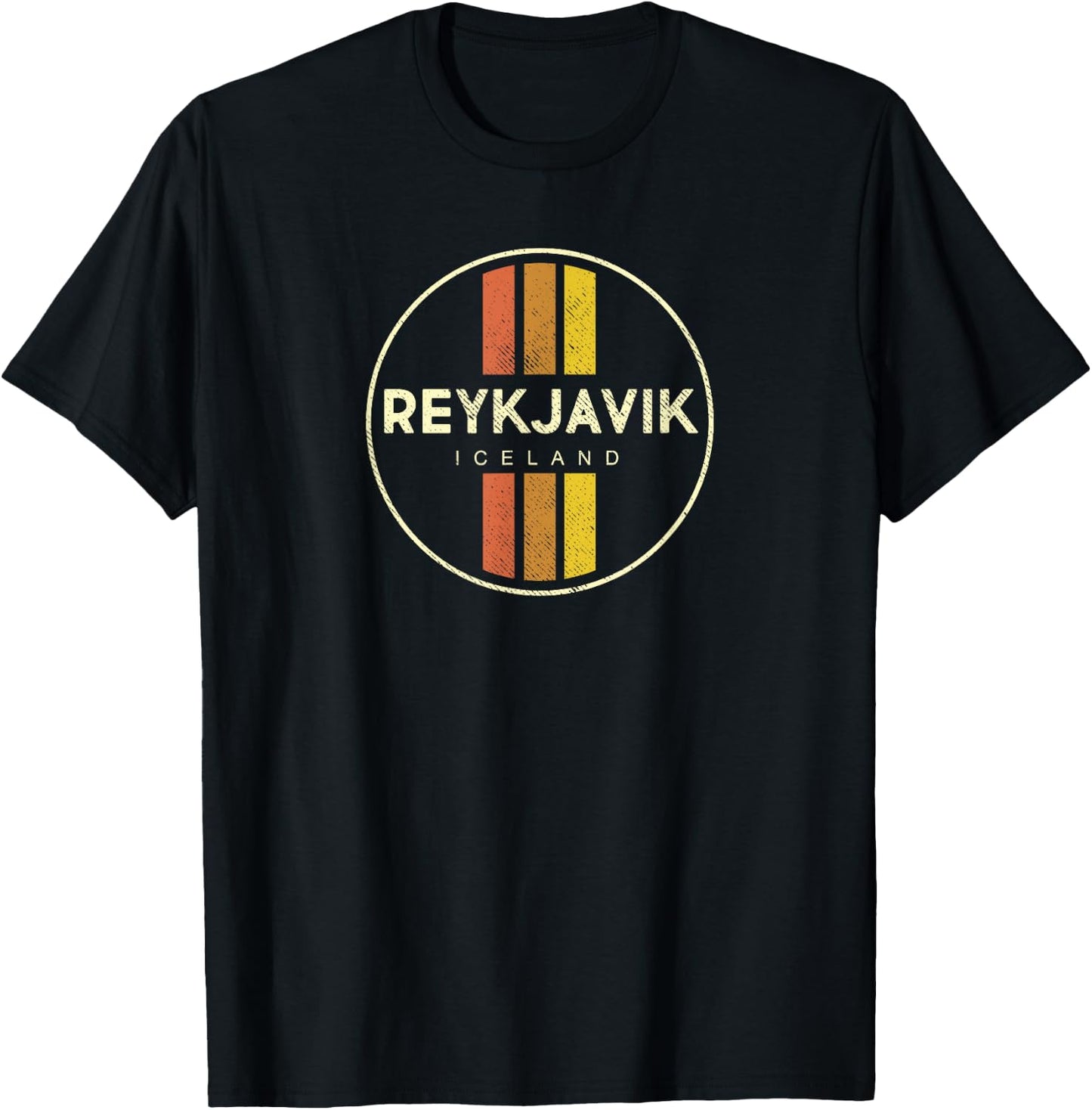 Retro Reykjavik Iceland Vintage T-Shirt - T-Shirt | Black