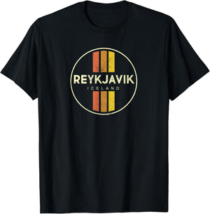 Retro Reykjavik Iceland Vintage T-Shirt - T-Shirt | Black
