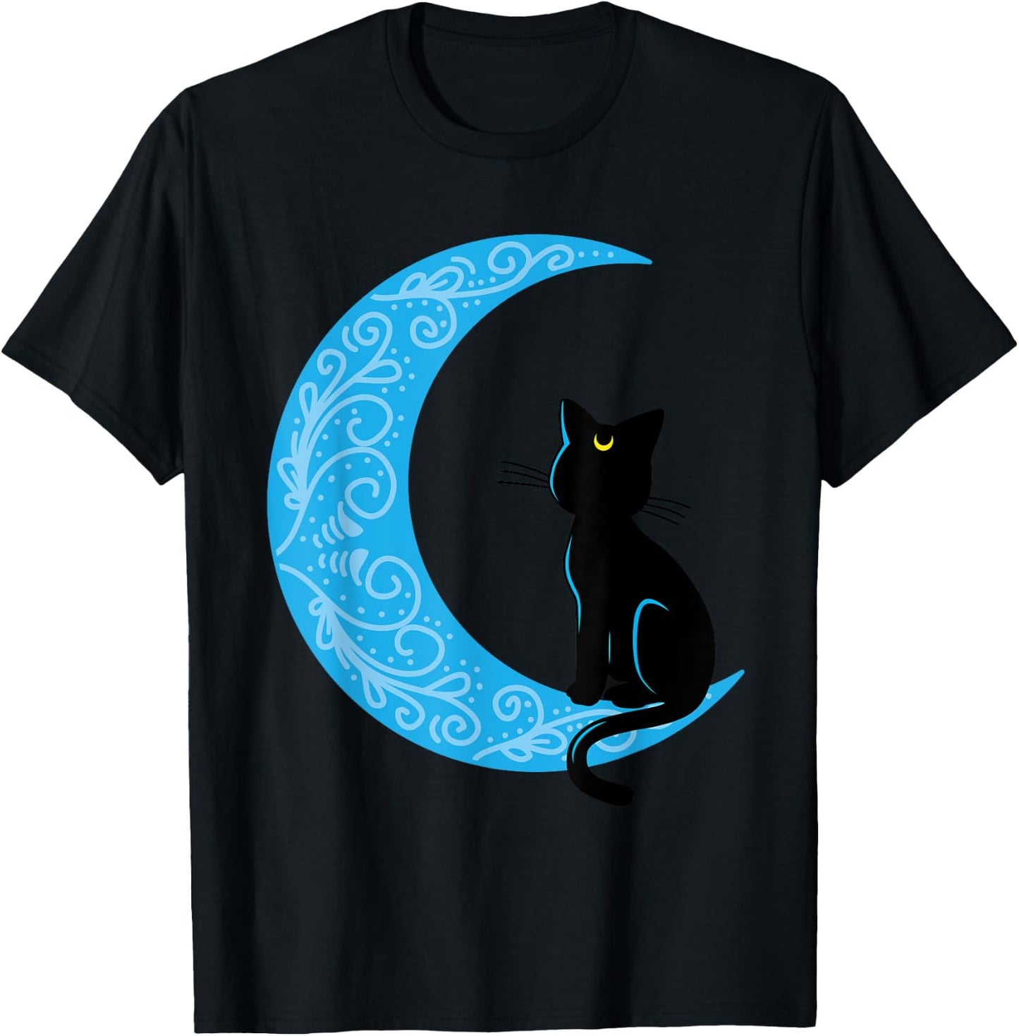 Black Cat Crescent Moon Sailor Mom T-Shirt - T-Shirt | Black