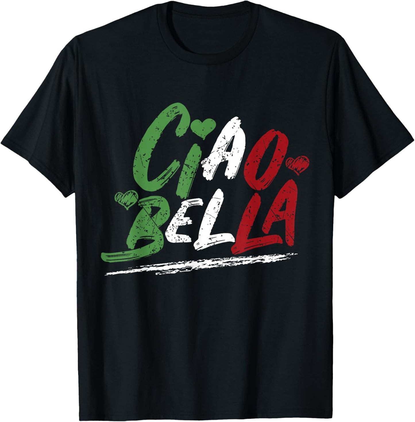 Ciao Bella Italy Flag Shirt, Italian T-Shirt - T-Shirt | Black