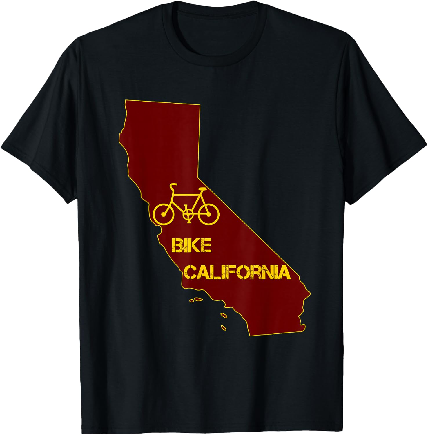 Bike California Shirt (Red Background) T-Shirt - T-Shirt | Black