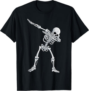 Dabbing Skeleton T Shirt Halloween Kids Boys Men Funny Dab T-Shirt - T-Shirt | Black