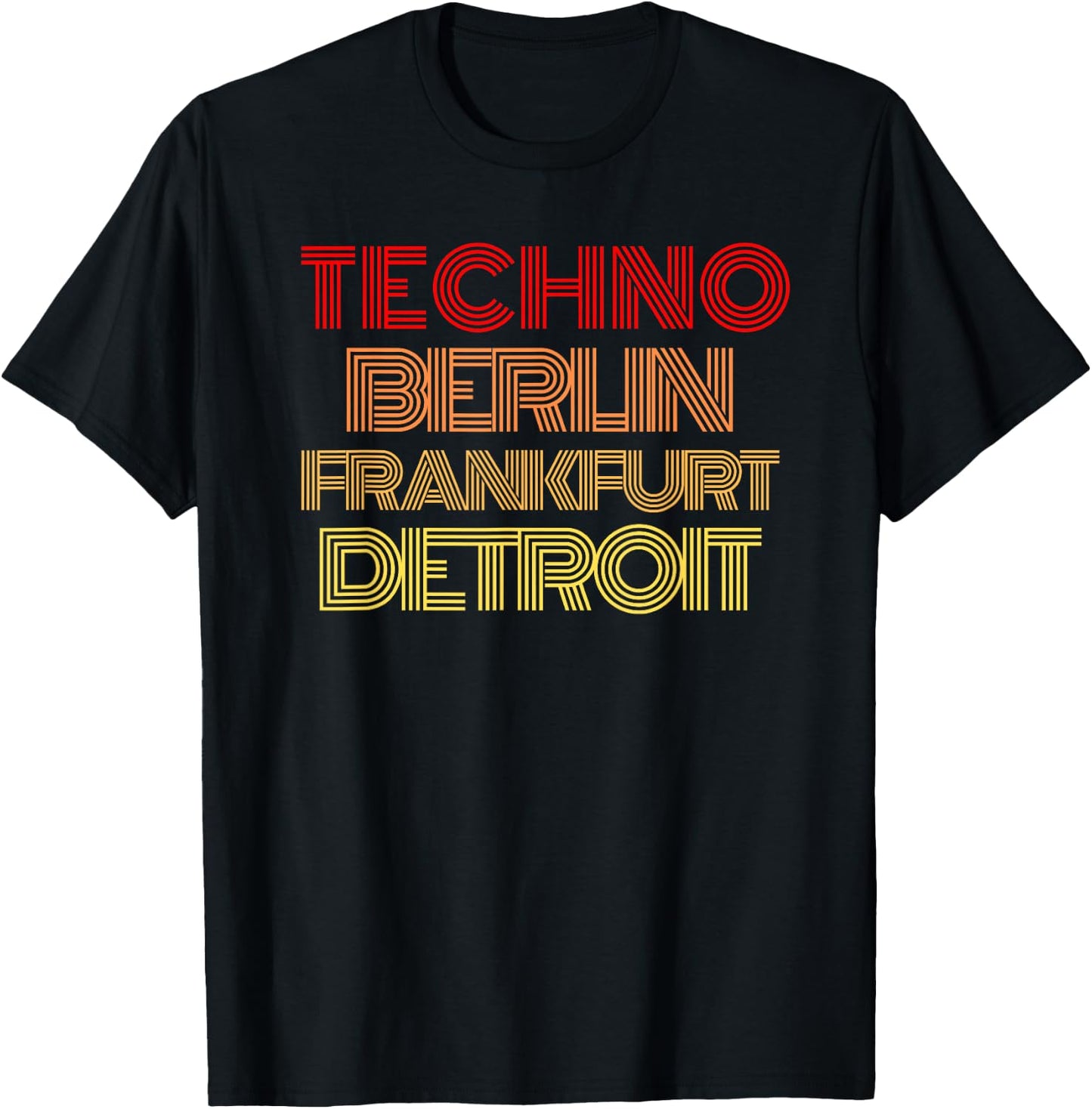 Synthesizer print Berlin Frankurt Detroit. Techno fan. T-Shirt - T-Shirt | Black