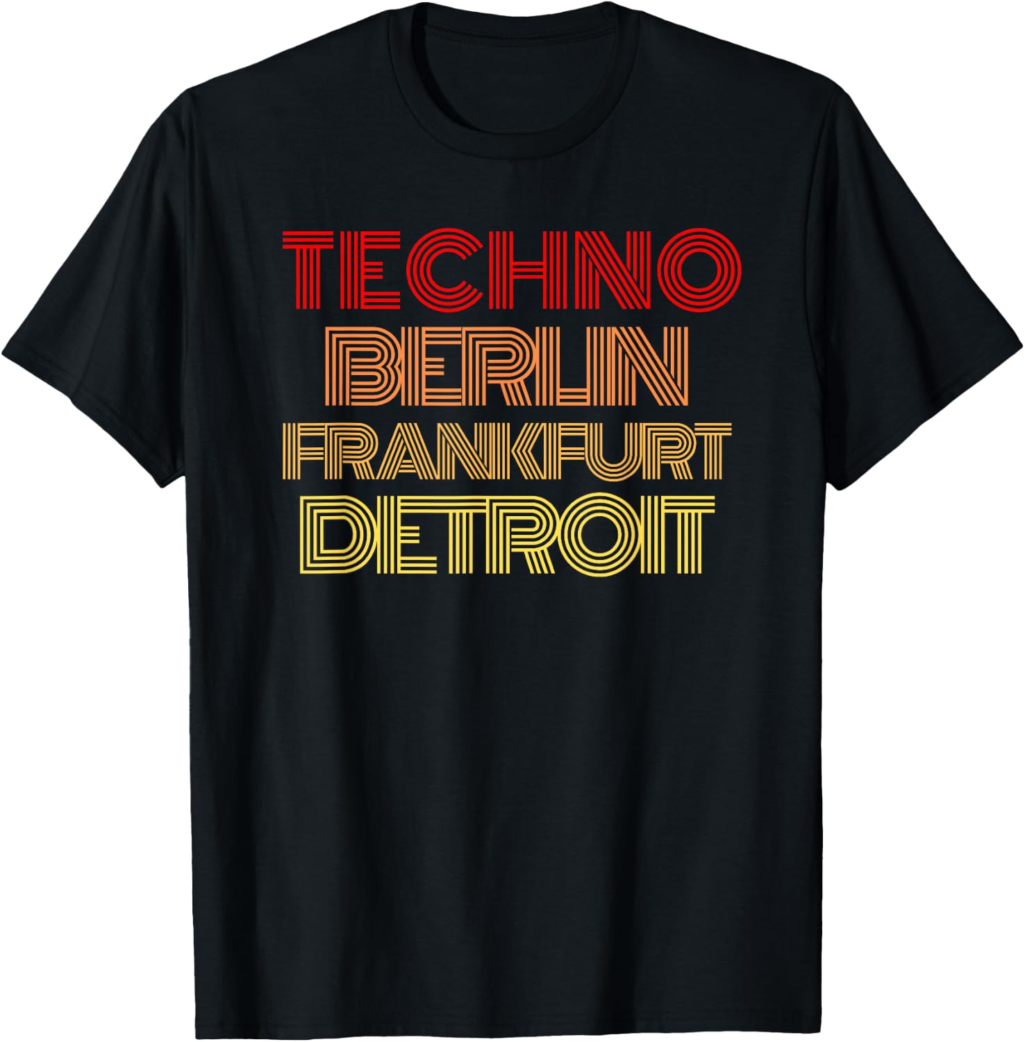 Synthesizer print Berlin Frankurt Detroit. Techno fan. T-Shirt - T-Shirt | Black