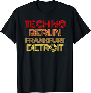 Synthesizer print Berlin Frankurt Detroit. Techno fan. T-Shirt - T-Shirt | Black