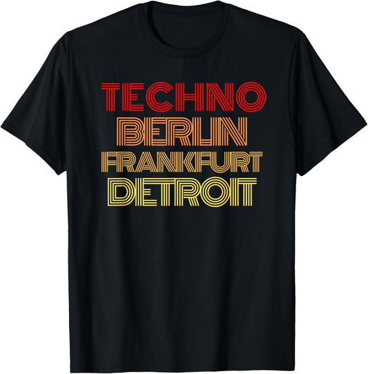 Synthesizer print Berlin Frankurt Detroit. Techno fan. T-Shirt - T-Shirt | Black