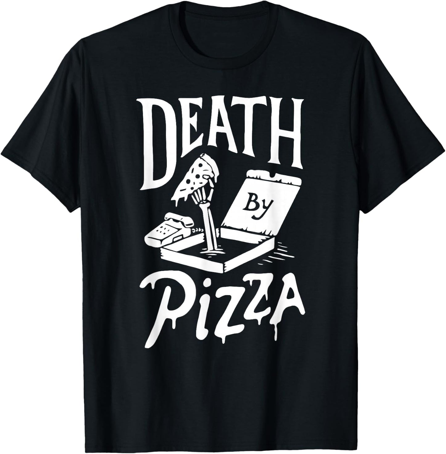 Death by Pizza funny T-Shirt - T-Shirt | Black