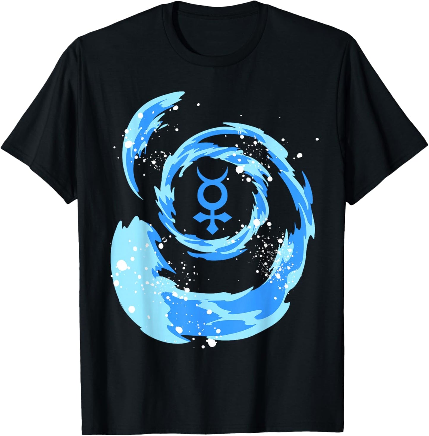 Sailor Anime Water Tsunami Mercury Star Symbol H2O Kawaii T-Shirt - T-Shirt | Black